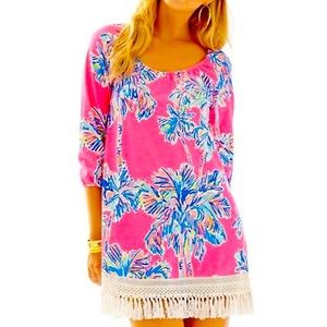 Lilly Pulitzer bright pink dress with tassels. Size medium